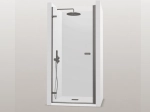 Porte de douche battante, sur mesure, metal gun, verre 8 mm - BRAY