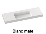 Plan vasque suspendu, lavabo 60 cm, résine lisse blanc brillant SEVILLA 60 SA