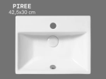 Lave-mains PIREE 42,5 cm blanc brillant. Rectangulaire, mural ou à poser avec trop-plein. Idéal écoles et bureaux. Garantie 10 ans. Livraison gratuite.