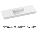 Plan vasque lavabo sur mesure : L 50 à 201 x P 30 à 51 cm, finition lisse mate, 10 couleurs au choix, Anti bactérien, résine Akrytan® teinté dans la masse, Livraison Offerte.