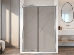 Paroi de douche coulissante, sur mesure Chrome verre bronce  VERSAILLES