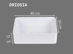 Vasque DRIOSIA 40 cm en céramique blanc brillant. Lavabo rectangulaire design à poser avec technologies UP-SLIM et UP-CLEAN. Livraison gratuite.