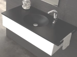 Plan vasque lavabo circulaire ⦰ 30 cm sur mesure Largeur 50 à 201 x P 40 à 51 cm Finition lisse 10 couleurs au choix, Anti bactérien Résine Akrytan® dans la masse Livraison Offerte.