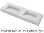 Double basin wall-hung, designer washbasin drainer, Solid-Surface LONDON 50 CF SOLID