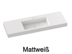 Waschtisch wandhängend, Waschbecken 60 cm, glattes Kunstharz weiß glänzend SEVILLA 60 SA
