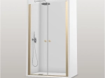 Porte de douche double battant, finition dorée