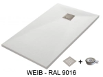 Receveur de douche, sur mesure ou recoupable, STOCK DISPONIBLE, taille 65 à 120 X 65 à 210 cm, Garantie 5 ans, LIVRAISON RAPIDE en 4 à 5 jours, OFFERTE, résine pleine masse PN24.