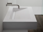 Double basin wall-hung, designer washbasin drainer, resin LONDON 50 CF