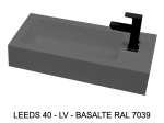 Lave-mains, sur mesure : L 50 à 80 x P 35 à 51 cm, finition lisse mate, 10 couleurs au choix, Anti bactérien, résine Akrytan® teinté dans la masse, Livraison Offerte.