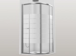 paroi douche quart de rond coulissante 75x75, 80x80 et 90x90, chrome, verre opaque