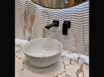 Vasque KLEPA ronde 28 cm en céramique blanc brillant. Mini lavabo idéal petites salles de bain et WC. À poser, sans trop-plein. Livraison gratuite.