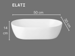 Vasque ELATI ovale 50 cm en céramique blanc brillant. Lavabo design à poser avec technologies UP-SLIM et UP-CLEAN. Garantie 10 ans. Livraison gratuite.