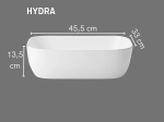 Vasque HYDRA rectangulaire 45,5 cm en céramique blanc brillant. Lavabo design à poser avec technologies UP-SLIM et UP-CLEAN. Garantie 10 ans. Livraison gratuite.