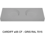 Plan vasque lavabo circulaire ⦰ 35 cm sur mesure Largeur 100 à 201 x P 40 à 51 cm Finition lisse 10 couleurs au choix, Anti bactérien Résine Akrytan® dans la masse Livraison Offerte.