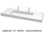 Plan vasque lavabo sur mesure : L 100 à 201 x P 40 à 51 cm, finition lisse mate, 10 couleurs au choix, Anti bactérien, résine Akrytan® teinté dans la masse, Livraison Offerte.