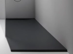 Receveur de douche italienne Résine Extra plat,  design avec une évacuation discrète, noir