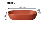 Vasque MADEN 50 cm en céramique rouge fer mat. Lavabo ovale design à poser avec technologies UP-SLIM et UP-CLEAN. Garantie 10 ans. Livraison gratuite.