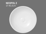 Vasque NEOPOLI ronde 40,5 cm en céramique blanc brillant. À poser, sans trou robinetterie ni trop-plein. Design classique, garantie 10 ans. Livraison gratuite.