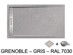 Receveur de douche caniveau, LIVRAISON RAPIDE EN 7-8 JOURS -  Extra plat, Largeur 100 à 200 cm x 70 à 90 cm, couleurs aux choix, Résine anti glissant PN24, finition ardoise