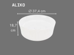 Vasque ALIKO 37,4 cm blanc mat en céramique. Lavabo rond design à poser avec cuve haute et parois fines. Garantie 10 ans. Livraison gratuite.