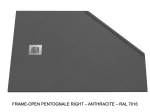 Receveur de douche pentagonal avec seuil anti-débordement – FRAME-OPEN