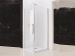 Paroi de douche fixe, avec porte en angle, LIVRAISON RAPIDE, Largeur 67 à 103 cm, Retour de 70 à 100 cm, Hauteur 195 cm, traitement anti calcaire, Garantie 5 ans, Livraison offerte