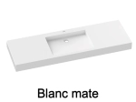 Plan vasque lavabo PMR, adaptée aux personnes à mobilité réduite, L. 80 à 200 cm x P. 46 à 80 cm, résine composite de haute qualité, Finition lisse blanc, Livraison Offerte.