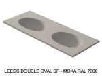 Plan vasque lavabo sur mesure : L 120 à 201 x P 40 à 51 cm, finition lisse mate, 10 couleurs au choix, Anti bactérien, résine Akrytan® teinté dans la masse, Livraison Offerte.
