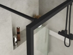 Paroi de douche fixe avec contour de profilés en aluminium, L. 80 à 160 cm, Hauteur 195 cm, verre sécurité 8 mm, traité anti-calcaire STOCK DISPONIBLE livraison offerte et rapide.