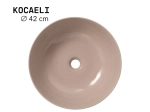 Vasque KOCAELI 42 cm en céramique couleur macchiato. Lavabo design à poser naturel et élégant. Garantie 10 ans. Livraison gratuite.