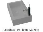 Lave-mains, sur mesure : L 50 à 80 x P 35 à 51 cm, finition lisse mate, 10 couleurs au choix, Anti bactérien, résine Akrytan® teinté dans la masse, Livraison Offerte.