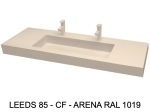 Plan vasque lavabo sur mesure : L 100 à 201 x P 40 à 51 cm, finition lisse mate, 10 couleurs au choix, Anti bactérien, résine Akrytan® teinté dans la masse, Livraison Offerte.