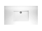 Plan vasque lavabo PMR, adaptée aux personnes à mobilité réduite, L. 80 à 200 cm x P. 46 à 80 cm, résine composite de haute qualité, Finition lisse blanc, Livraison Offerte.