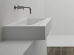 Double basin wall-hung, designer washbasin drainer, Solid-Surface LONDON 50 CF SOLID