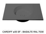Plan vasque lavabo circulaire ⦰ 35 cm sur mesure Largeur 61 à 201 x P 46 à 51 cm Finition lisse 10 couleurs au choix, Anti bactérien Résine Akrytan® dans la masse Livraison Offerte.