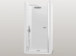Porte de douche battante, sur mesure, chrome, verre 8 mm - BRAY