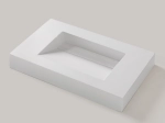 Plan vasque caniveau, sur mesure, Largeur 60 à 200 cm x Profondeur 40 à 60 cm, résine minérale ACRYSTONE® SOLID-SURFACE Finition lisse blanc mate, Livraison Offerte et Rapide.