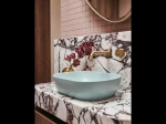 Vasque ORTANCA 50 cm en céramique sauge mat. Lavabo ovale design à poser avec technologies UP-SLIM et UP-CLEAN. Garantie 10 ans. Livraison gratuite.