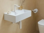 Lave-mains VASILIKA 55 cm blanc brillant. Rectangulaire UP-SLIM, murale ou à poser avec trop-plein. Céramique premium, garantie 10 ans. Livraison gratuite.