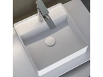 Vasque lavabo design carré, à poser, Couleur blanc mat, Finition lisse, Solid-Surface, Taille : 36 x 36 x 10,5 cm - Stock disponible ! LIVRAISON OFFERTE