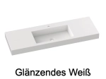 Waschtischplatten, nach Maß, Breite 80 bis 200 cm x Tiefe 46 bis 80 cm, hochwertiges Verbundharz, glattes Finish weiß GLÄNZEND, Kostenlose Lieferung.