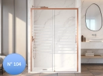 Paroi de douche coulissante sur mesure, Cuivre verre opaque  - VERSAILLES