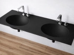 Plan vasque lavabo sur mesure : L 120 à 201 x P 40 à 51 cm, finition lisse mate, 10 couleurs au choix, Anti bactérien, résine Akrytan® teinté dans la masse, Livraison Offerte.