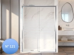 Paroi de douche coulissante, sur mesure Chrome verre opaque  VERSAILLES
