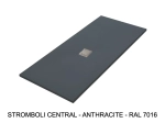 Receveur de douche, évacuation central, L. 100 à 240 cm x l. 70 à 120 cm. Bac à douche en résine pleine masse anti glissant, finition pierre, Livraison offerte et rapide