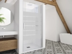 Porte de douche battante, finition chrome - LYON