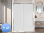 Paroi de douche coulissante, sur mesure Chrome verre opaque  VERSAILLES