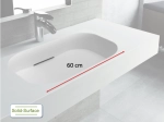 Plan vasque système d’évacuation discret L 70 à 201 x P 40 à 51 cm, finition lisse mate, 10 couleurs, Anti bactérien, résine Akrytan® teinté dans la masse, Livraison Offerte.