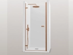 Porte de douche battante, sur mesure, cuivre, verre 8 mm - BRAY