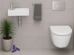 Lave-mains wc, suspendu et compacte, en céramique blanche, robinetterie à gauche Largeur 36 cm, Profondeur 18 cm, Hauteur 9 cm, Livraison 5-7 jours OFFERTE.